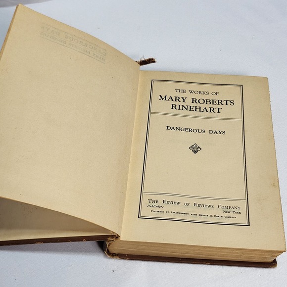 The Works of Mary Roberts Rinehart BAB: A Sub-Deb & Dangerous Days 1919 VTG HC - Picture 7 of 16
